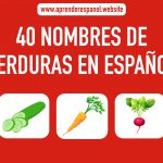 40 nombres de verduras en español
